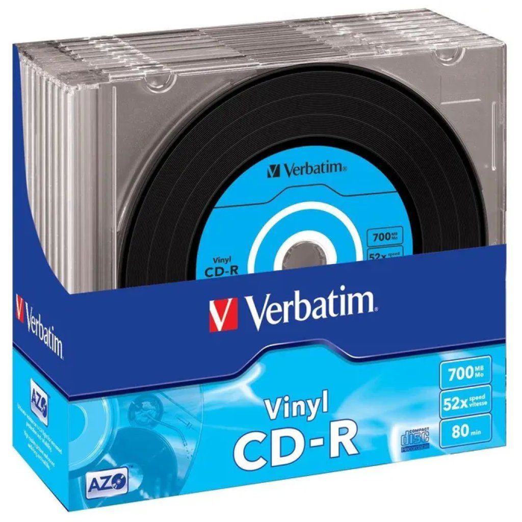 Verbatim CD-R AZO Data Vinyl 700 MB 52x, confezione da 10