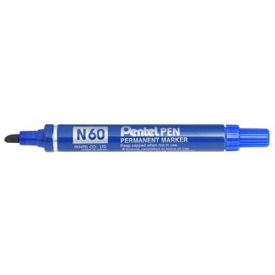Pentel N60-C – Set 12 marcatori permanenti blu con punta a scalpello Pentel N60-C – Set 12 marcatori permanenti blu con punta a scalpello