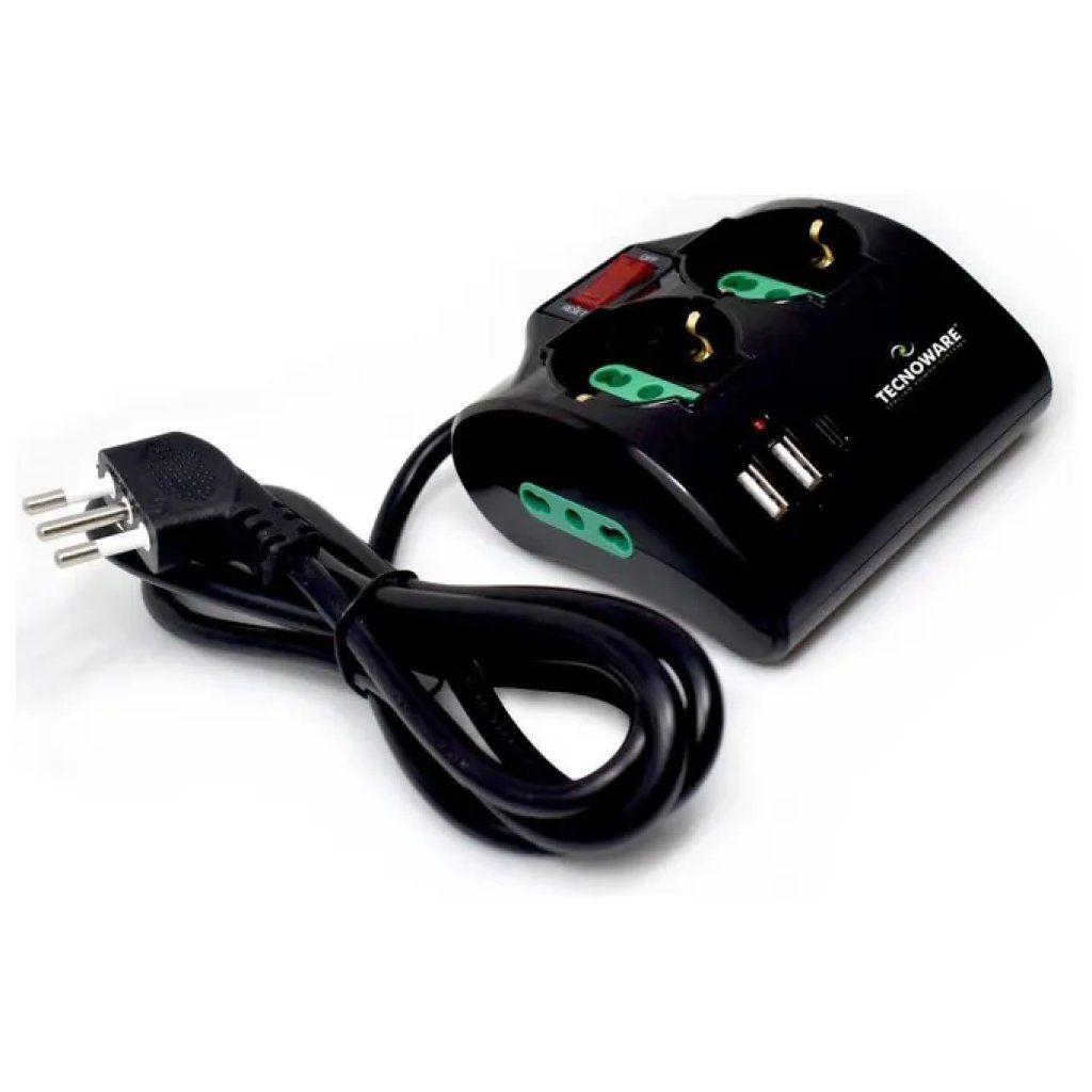Tecnoware Power Cleaner 4 Multipresa con 4 prese e 3 porte USB