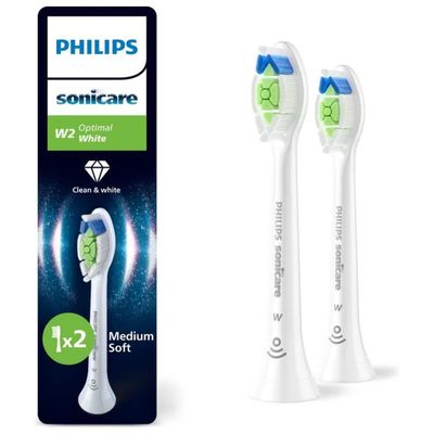 Philips Sonicare W2 Optimal White HX6062/87 – 2 testine di ricambio Philips Sonicare W2 Optimal White HX6062/87 – 2 testine di ricambio