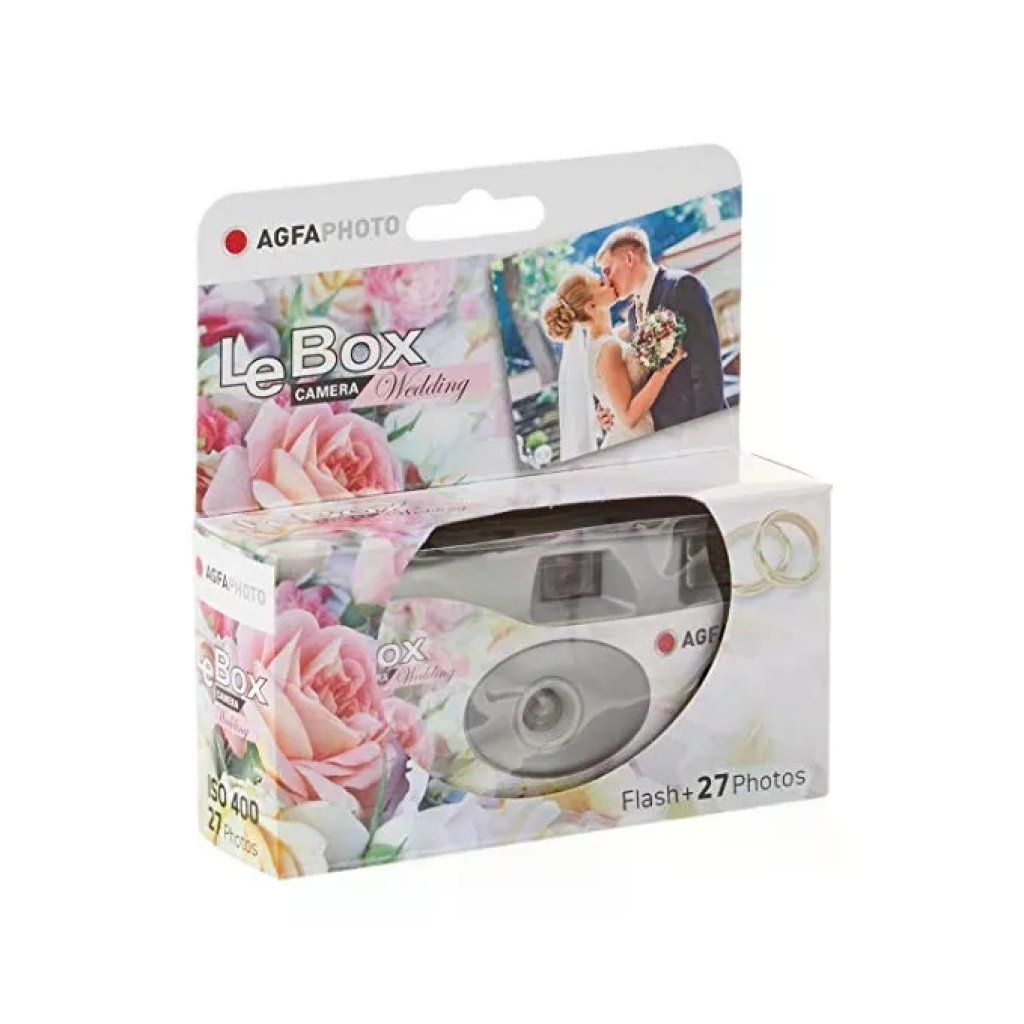 AgfaPhoto LeBox Wedding Fotocamera Usa e Getta con Flash, 27 Scatti