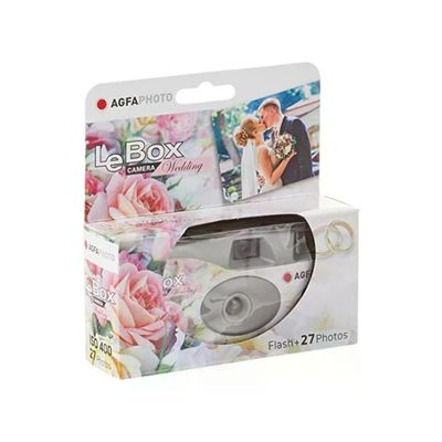 AgfaPhoto LeBox Wedding Fotocamera Usa e Getta con Flash, 27 Scatti