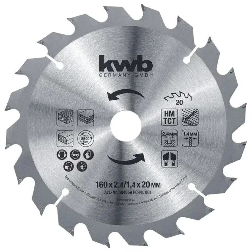 KWB 586959 Lama circolare in metallo duro 190 mm, 30 denti