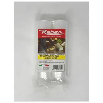 Reber 6726 A Rotoli Goffrati per Sottovuoto, 20 cm x 6 m, Confezione da 2