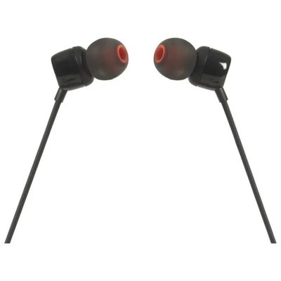 JBL TUNE 110 Auricolari In-Ear Cablati con Microfono, Jack 3,5 mm, Nero JBL TUNE 110 Auricolari In-Ear Cablati con Microfono, Jack 3,5 mm, Nero