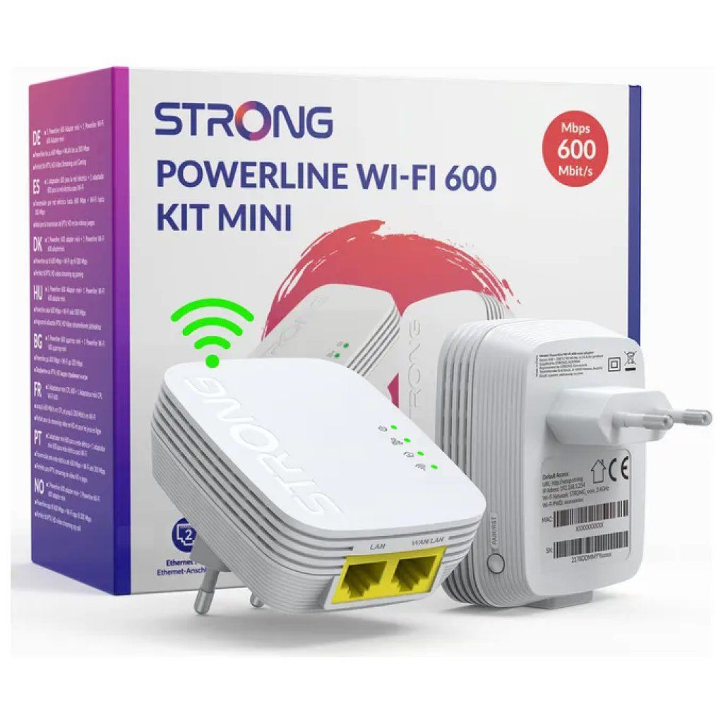 STRONG PL600MDUO Powerline 600 Duo Mini Kit, 2 adattatori