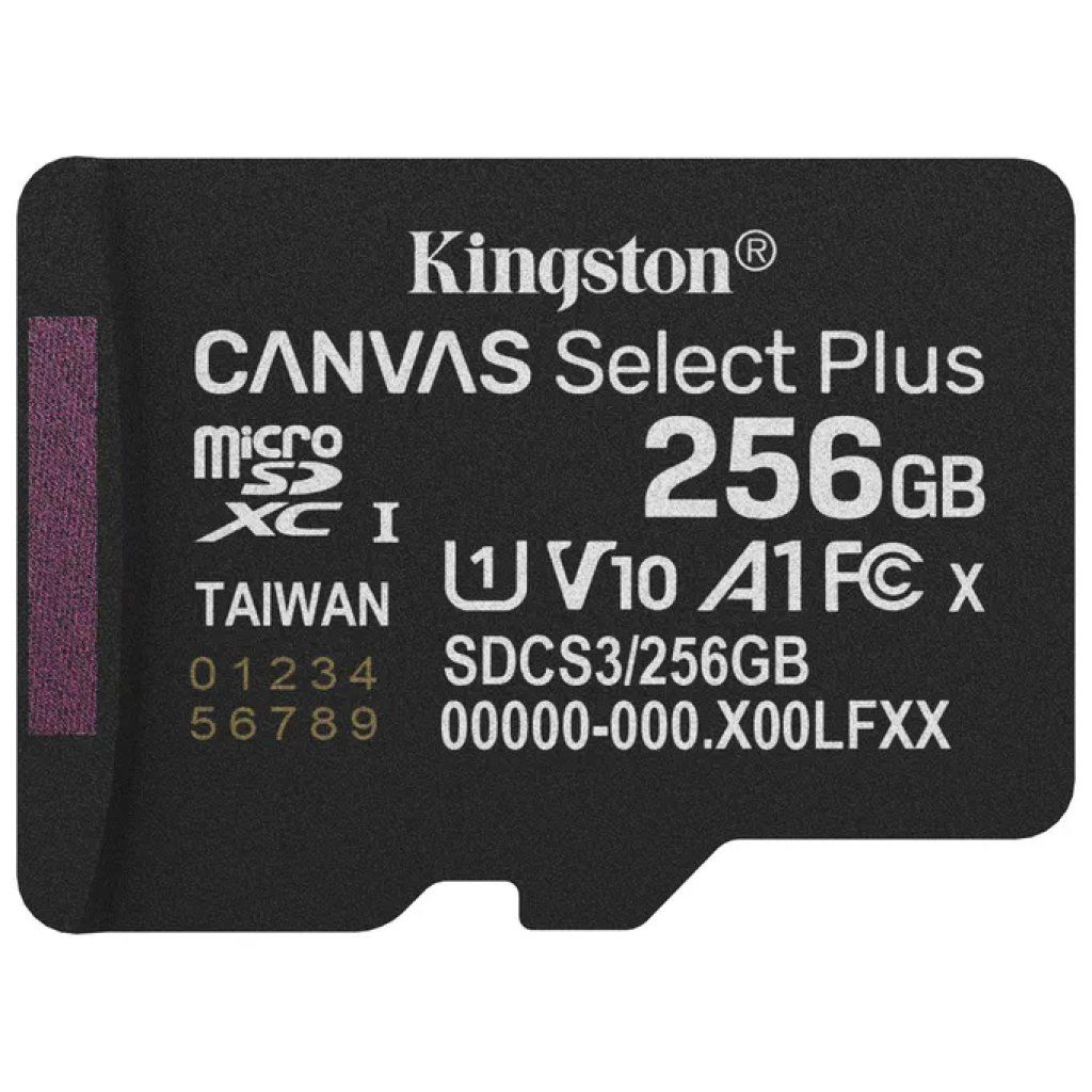 KINGSTON TECHNOLOGY Kingston Canvas Select Plus microSDXC 256 GB Gen3, fino a 150 MB/s