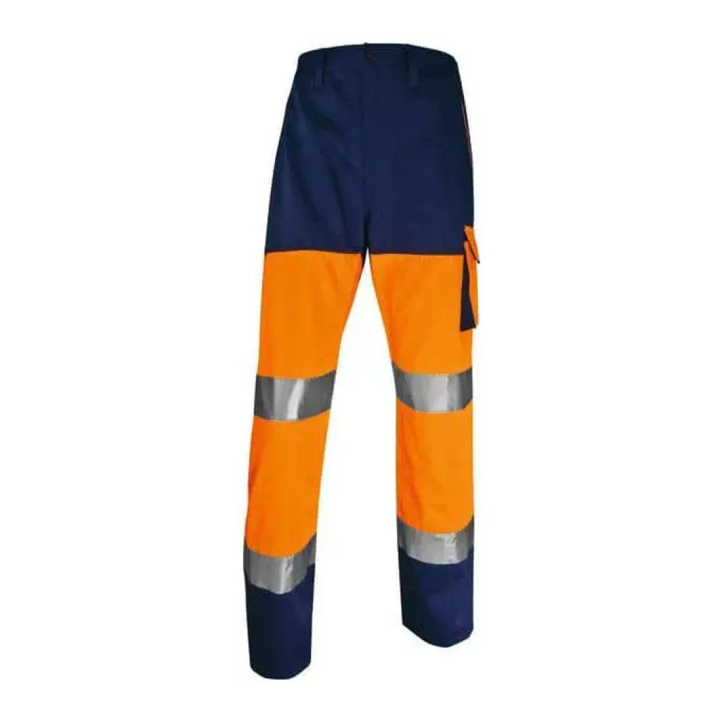 Delta Plus M1PA2HVCL2 Pantaloni Alta Visibilità Classe 2 – Arancione e Blu Navy, 3XL