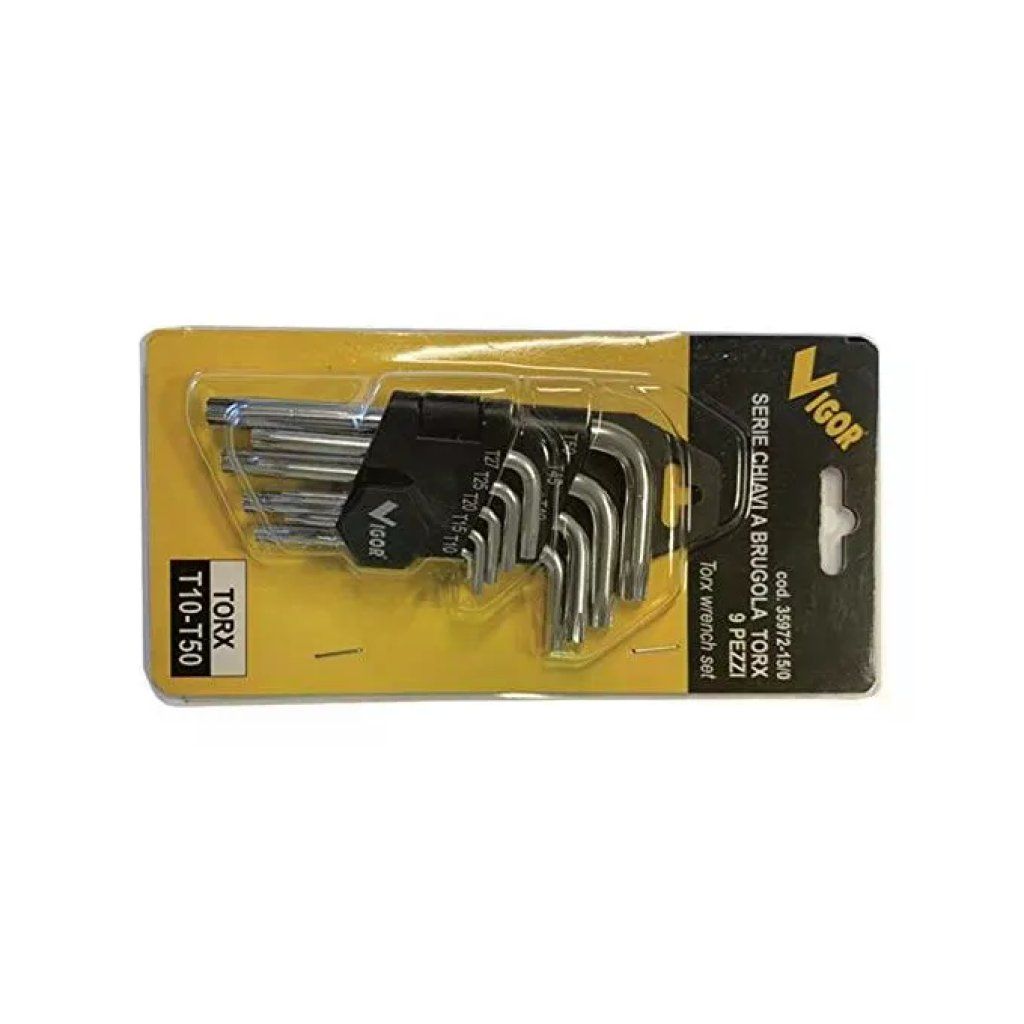 VIGOR-BLINKY 3597215 Set 9 Chiavi Torx T10-T50
