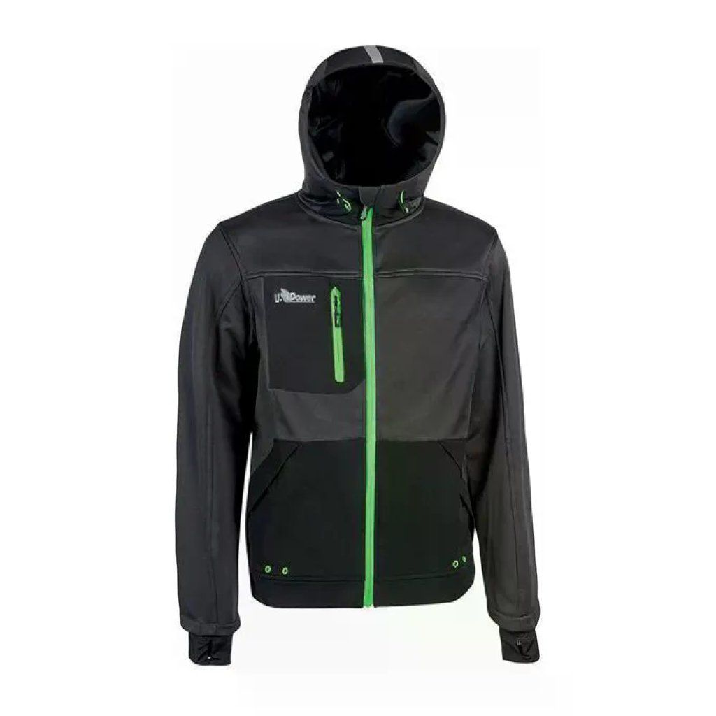 U-Power Galaxy WFU275RL – Felpa da Lavoro Full-Zip con Cappuccio