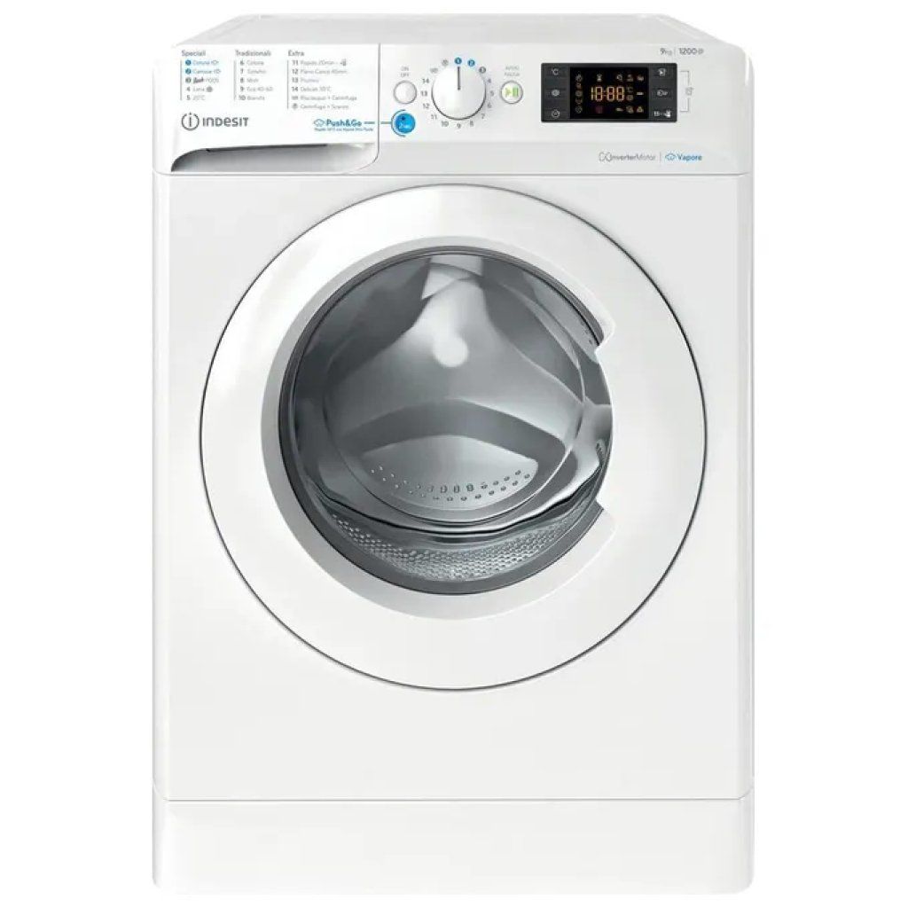 Indesit BWE 91296X WV IT Lavatrice 9 kg, 1200 giri/min, Classe A, Motore Inverter, Bianca