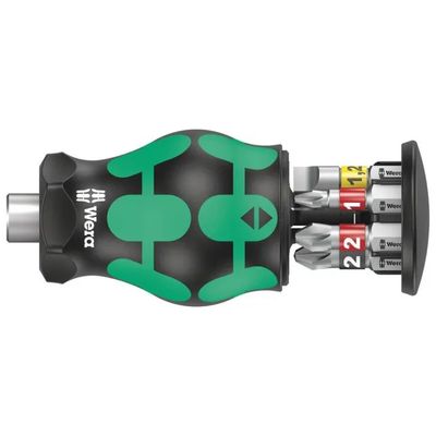 Wera Kraftform Kompakt Stubby, cacciavite con 6 inserti da 1/4″