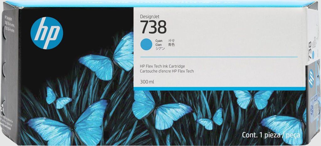 HP Cartuccia HP DesignJet 738 Ciano, 300 ml