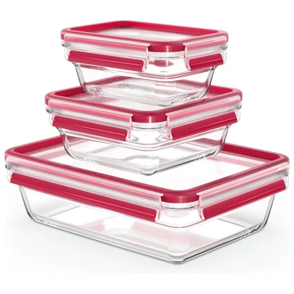 Emsa N10509 Clip and Close Set 3 Contenitori Salvafreschezza in Vetro Borosilicato 0,45 0