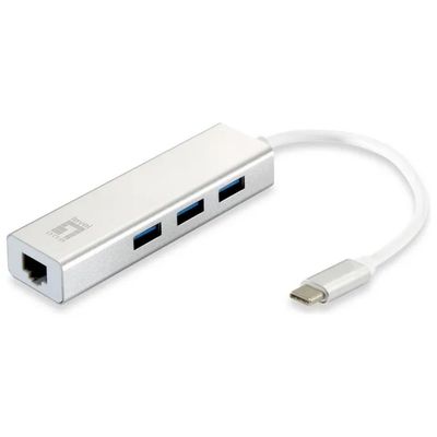 LEVEL ONE LevelOne USB-0504 Hub USB-C con Ethernet Gigabit e 3 porte USB 3.0 LEVEL ONE LevelOne USB-0504 Hub USB-C con Ethernet Gigabit e 3 porte USB 3.0