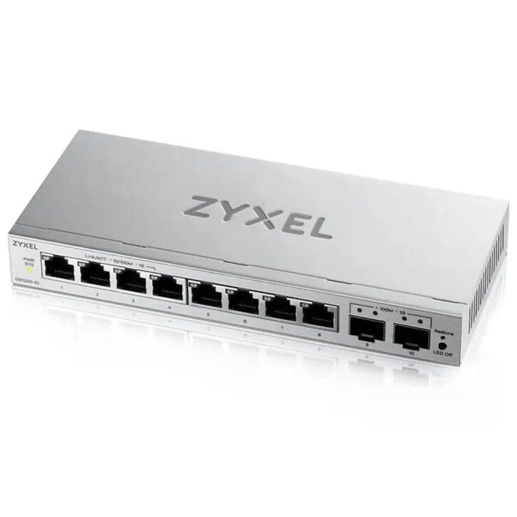 Zyxel GS1200-10V3 Switch gestito Gigabit a 8 porte con 2 slot SFP Zyxel GS1200-10V3 Switch gestito Gigabit a 8 porte con 2 slot SFP