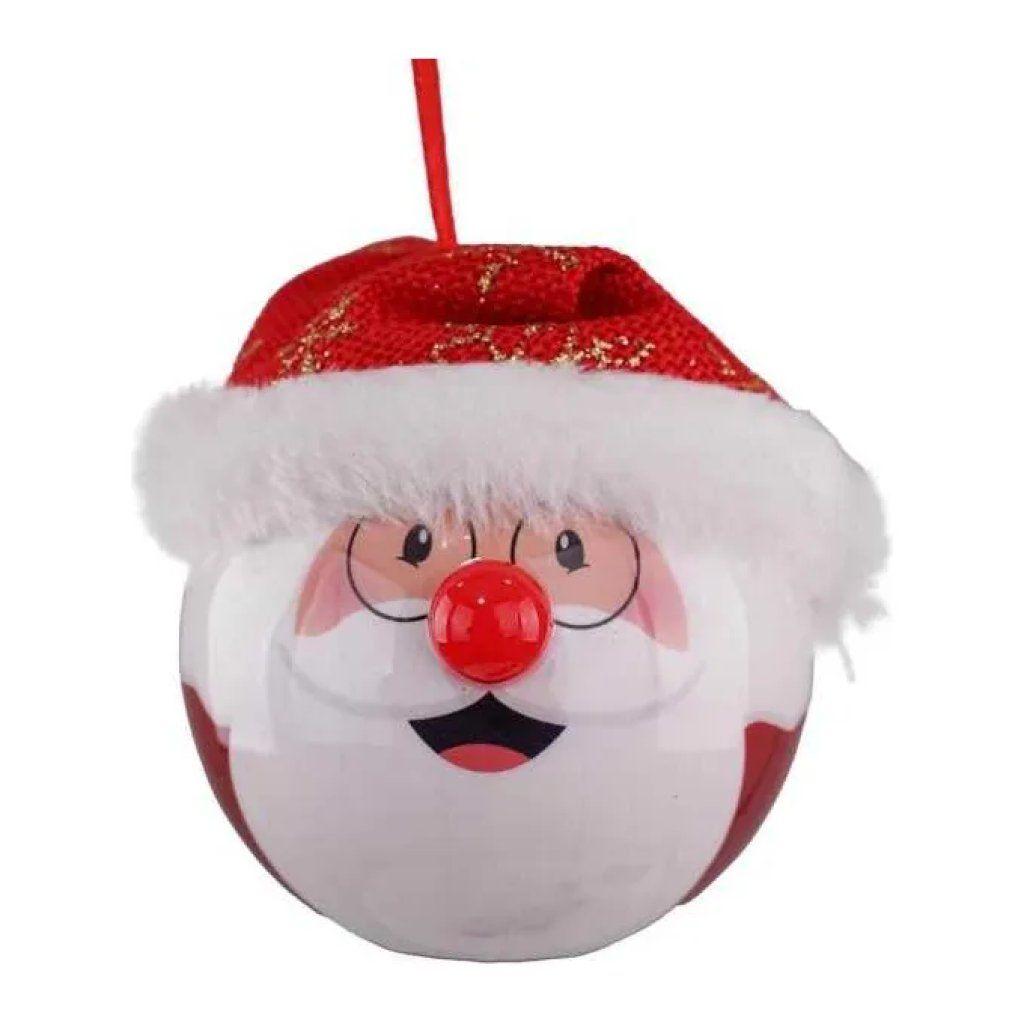 Kaemingk 488421 – Pallina luminosa di Natale con Babbo Natale, rossa, 8 cm Kaemingk 488421 – Pallina luminosa di Natale con Babbo Natale, rossa, 8 cm