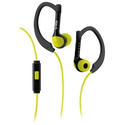 SBS Runway Sport – Auricolari In-Ear Gialli con Archetti e Microfono, Jack 3,5 mm