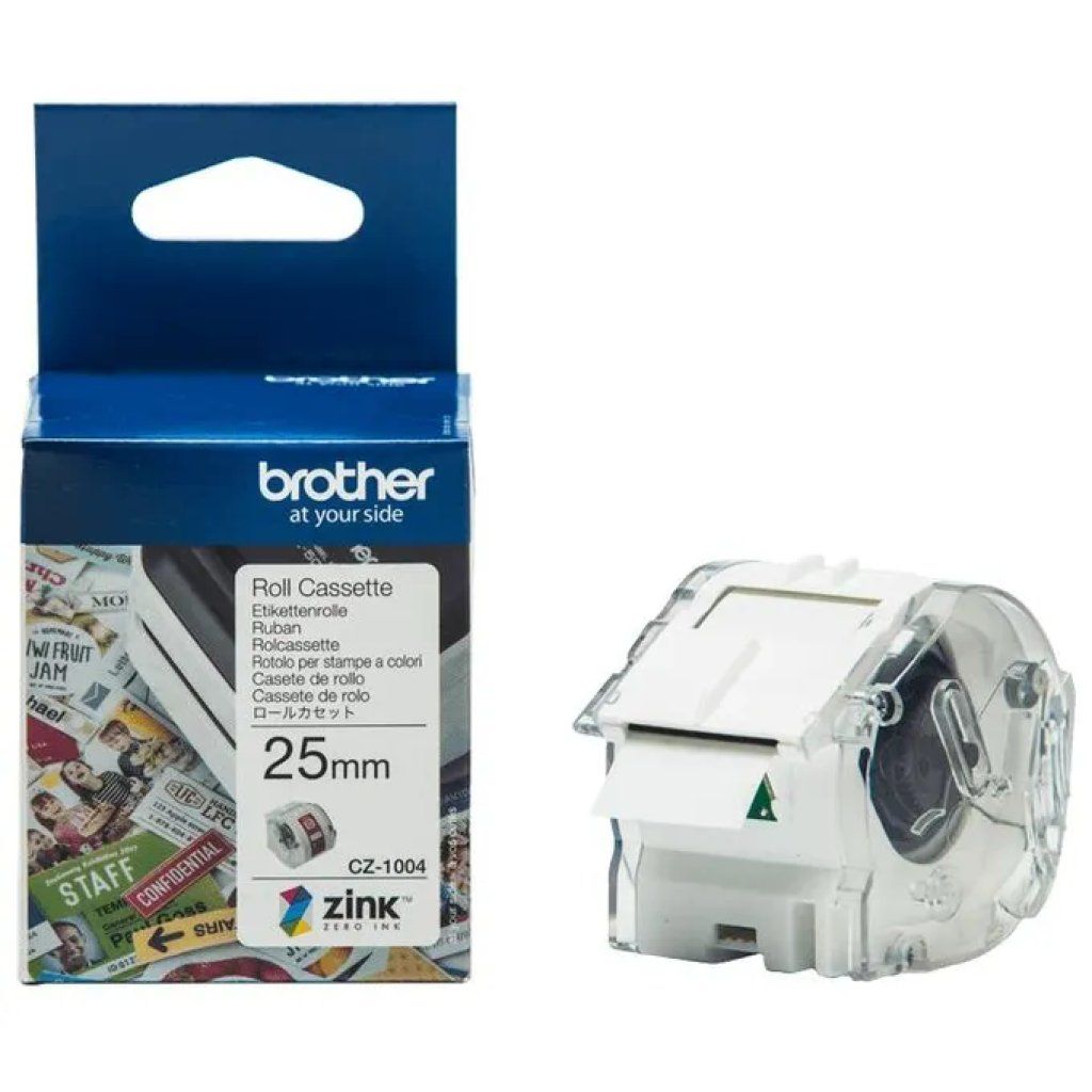 Brother CZ-1004 Rotolo Etichette ZINK Bianche 25 mm x 5 m