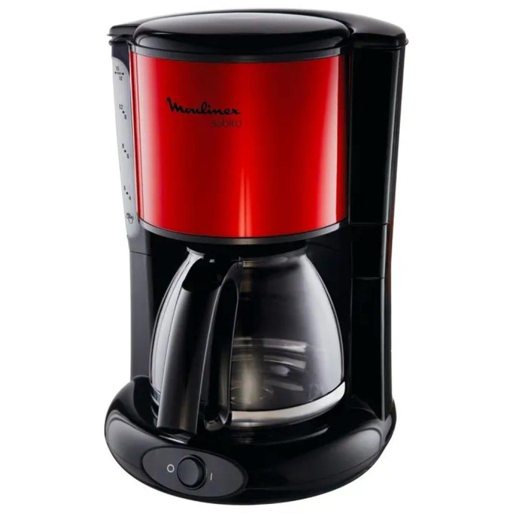 Moulinex Subito FG360D – Macchina da caffè a goccia 1,25 L, 1000 W, rossa