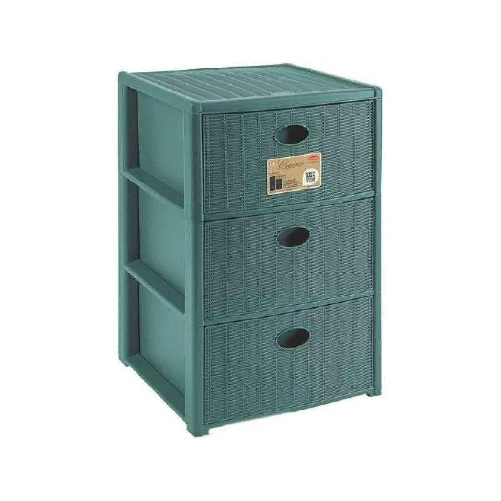Stefanplast Elegance Green – Cassettiera 3 cassetti con ruote, verde foresta Stefanplast Elegance Green – Cassettiera 3 cassetti con ruote, verde foresta
