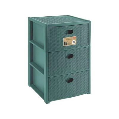 Stefanplast Elegance Green – Cassettiera 3 cassetti con ruote, verde foresta