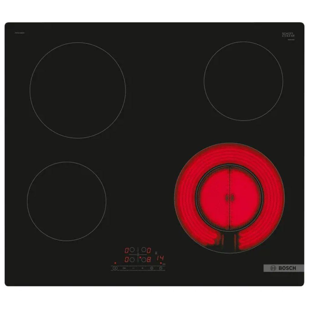 Bosch Serie 4 PKF611BB2E Piano cottura in vetroceramica 60 cm, 4 zone, TouchSelect, 6600 W, nero Bosch Serie 4 PKF611BB2E Piano cottura in vetroceramica 60 cm, 4 zone, TouchSelect, 6600 W, nero