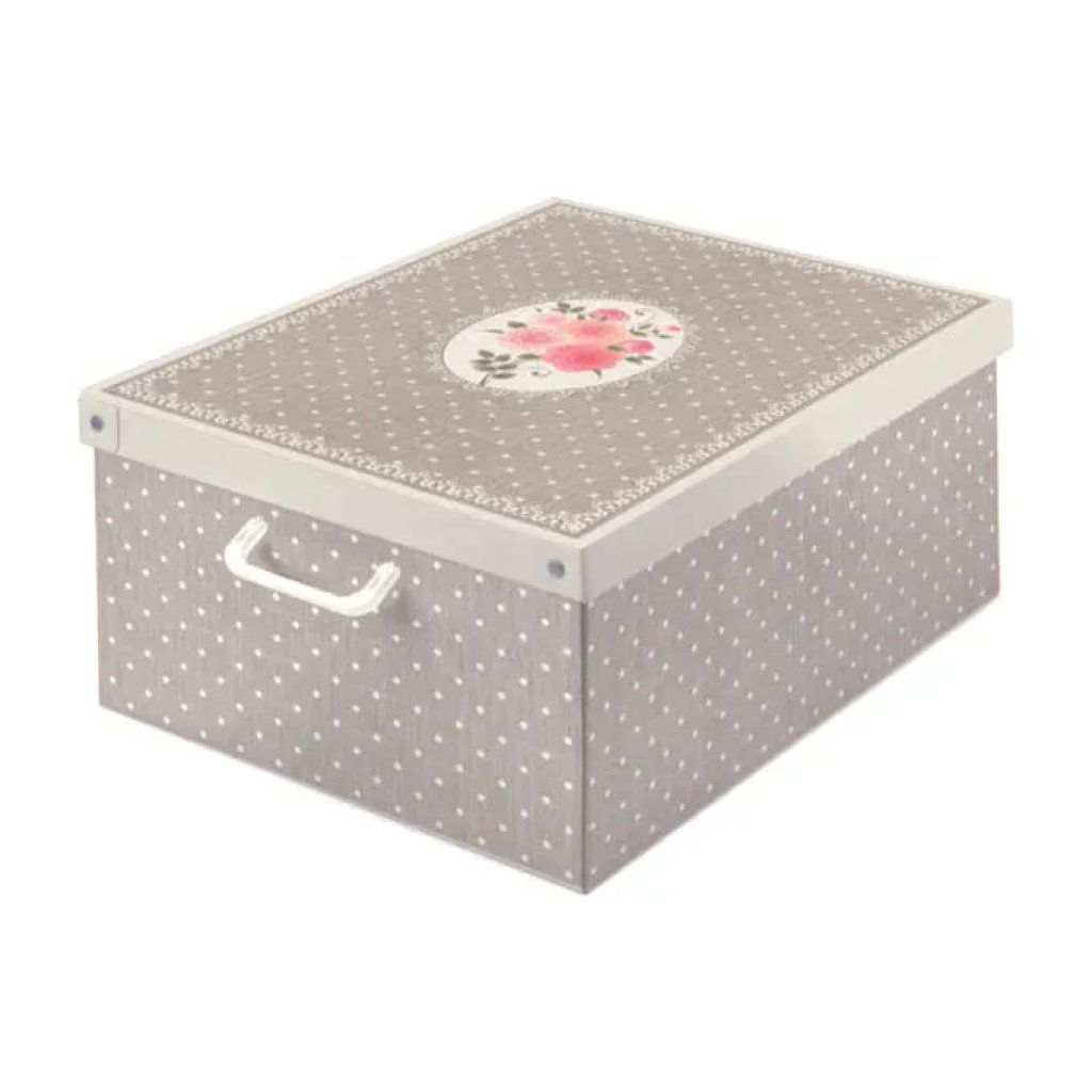 Lavatelli Scatola Organizer Componibile con Coperchio, 50 × 39 × 24 cm, Fantasia Pois