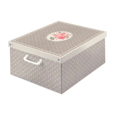 Lavatelli Scatola Organizer Componibile con Coperchio, 50 × 39 × 24 cm, Fantasia Pois
