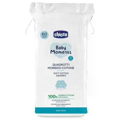Chicco Baby Moments Quadrotti in Cotone 100% – 60 Pezzi