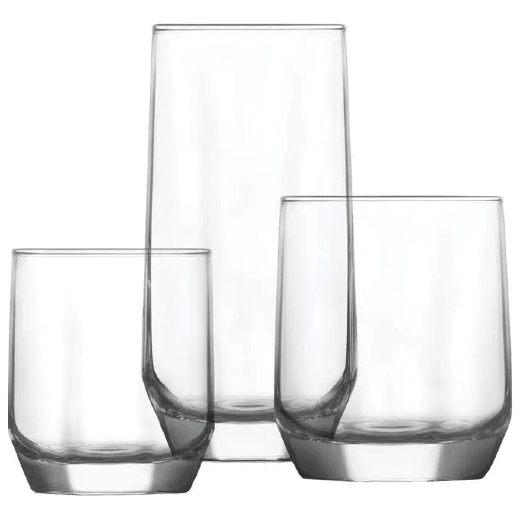 LAV Set di 3 Bicchieri in Vetro Trasparente, 240 ml