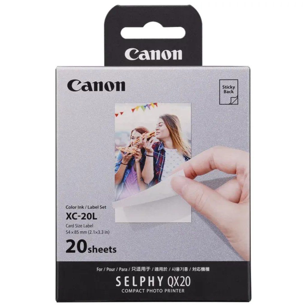 Canon XC-20L Set Carta Adesiva e Inchiostro, 20 Stampe per SELPHY QX20 Canon XC-20L Set Carta Adesiva e Inchiostro, 20 Stampe per SELPHY QX20