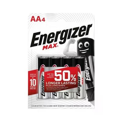 Energizer MAX Batterie Alcaline AA Stilo – Confezione da 4 Energizer MAX Batterie Alcaline AA Stilo – Confezione da 4