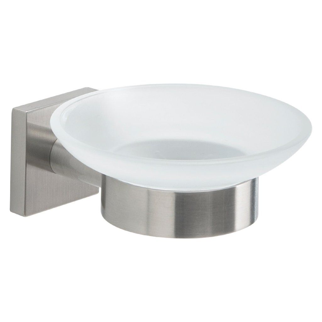 GEDY Fuji Porta Sapone da Parete in Acciaio Inox Spazzolato