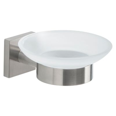 GEDY Fuji Porta Sapone da Parete in Acciaio Inox Spazzolato