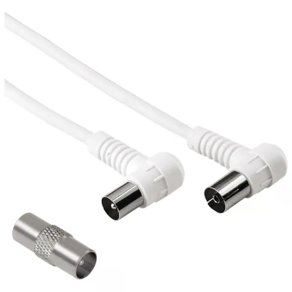 Hama Cavo Antenna Coassiale 1,5 m 90° M/F con Adattatore
