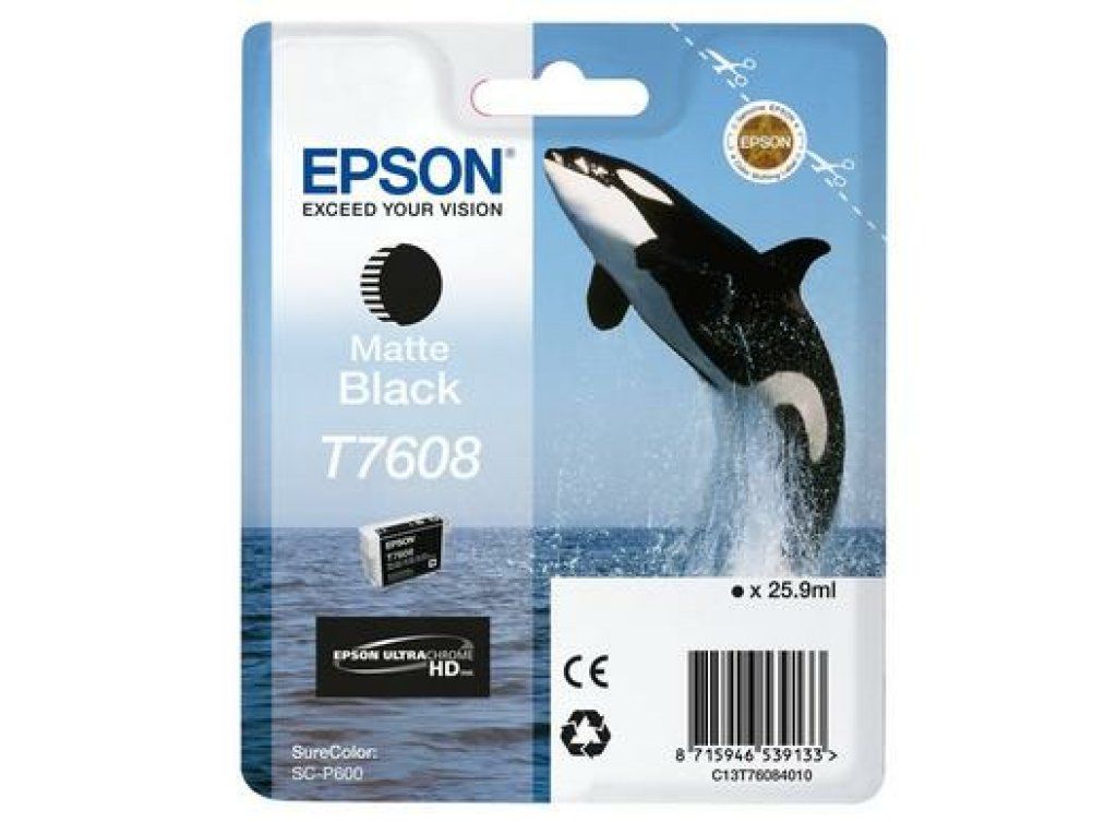 Epson T7608 Cartuccia Originale Nero Opaco 25,9 ml Epson T7608 Cartuccia Originale Nero Opaco 25,9 ml