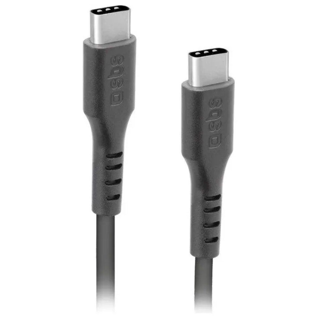 SBS Cavo USB-C 2.0 per Ricarica e Trasferimento Dati, 1,5 m, Nero