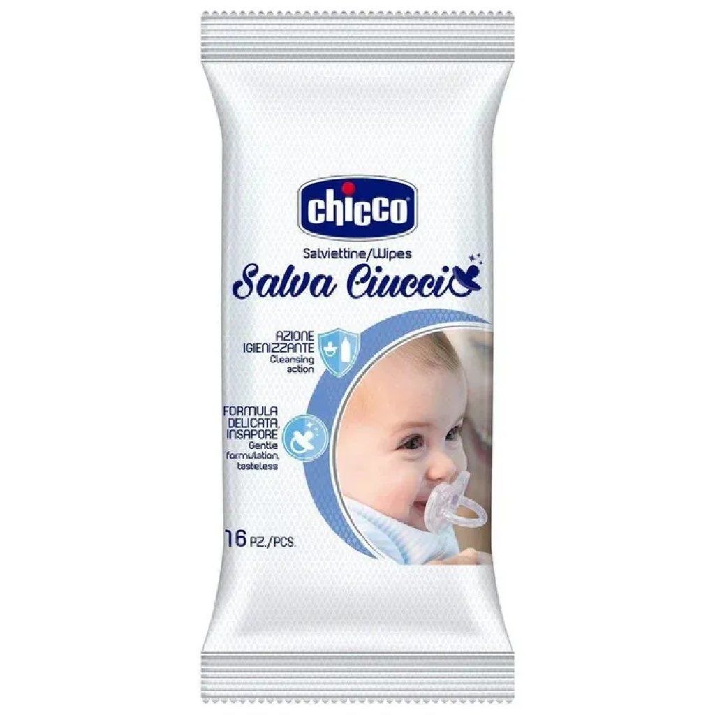 Chicco Salviettine Igienizzanti per Ciuccio, Pocket, 16 Pezzi