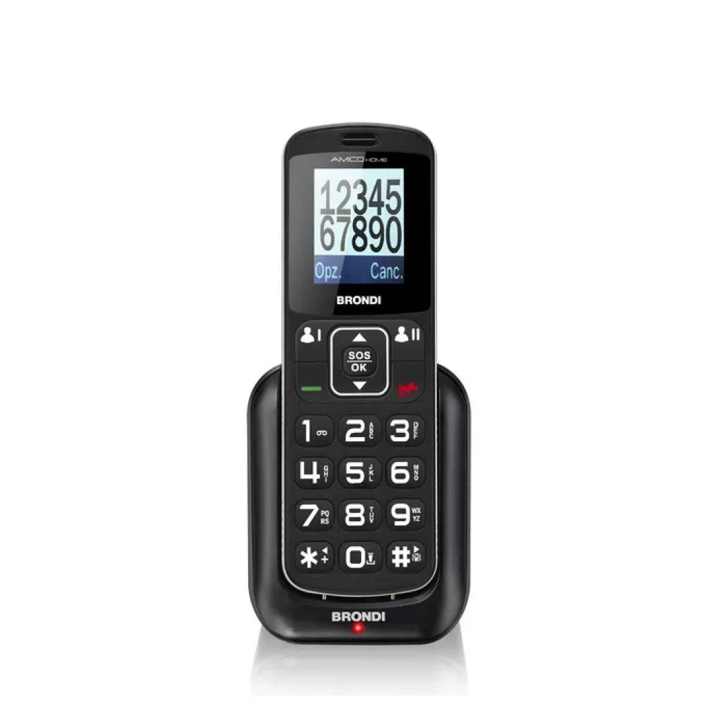 Brondi Amico Home Nero – Cellulare per Anziani con Tasto SOS