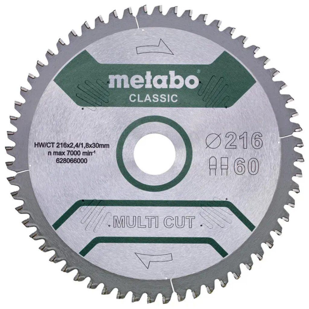 Metabo Multi Cut Classic 628066000 Lama Circolare 216 mm, 60 Denti