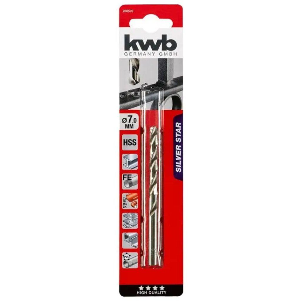 KWB Silver Star Punta elicoidale HSS DIN 338 7,5 mm