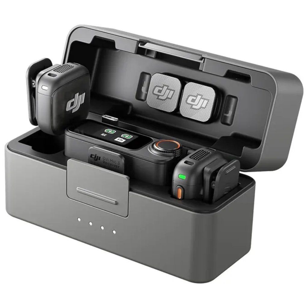DJI Mic 3 Sistema Microfono Wireless 2TX + 1RX con Custodia di Ricarica