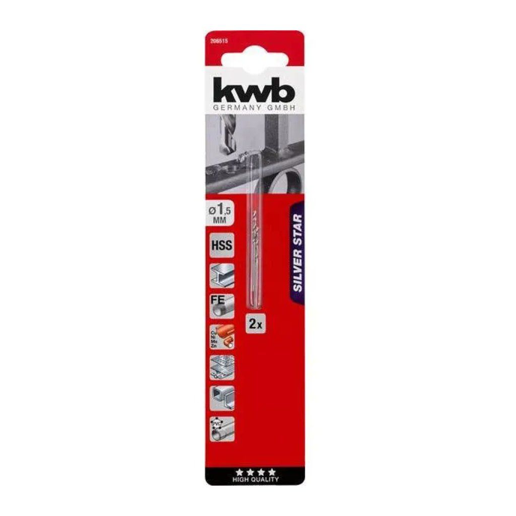 KWB Silver Star – 2 punte HSS per metallo da 1,5 mm