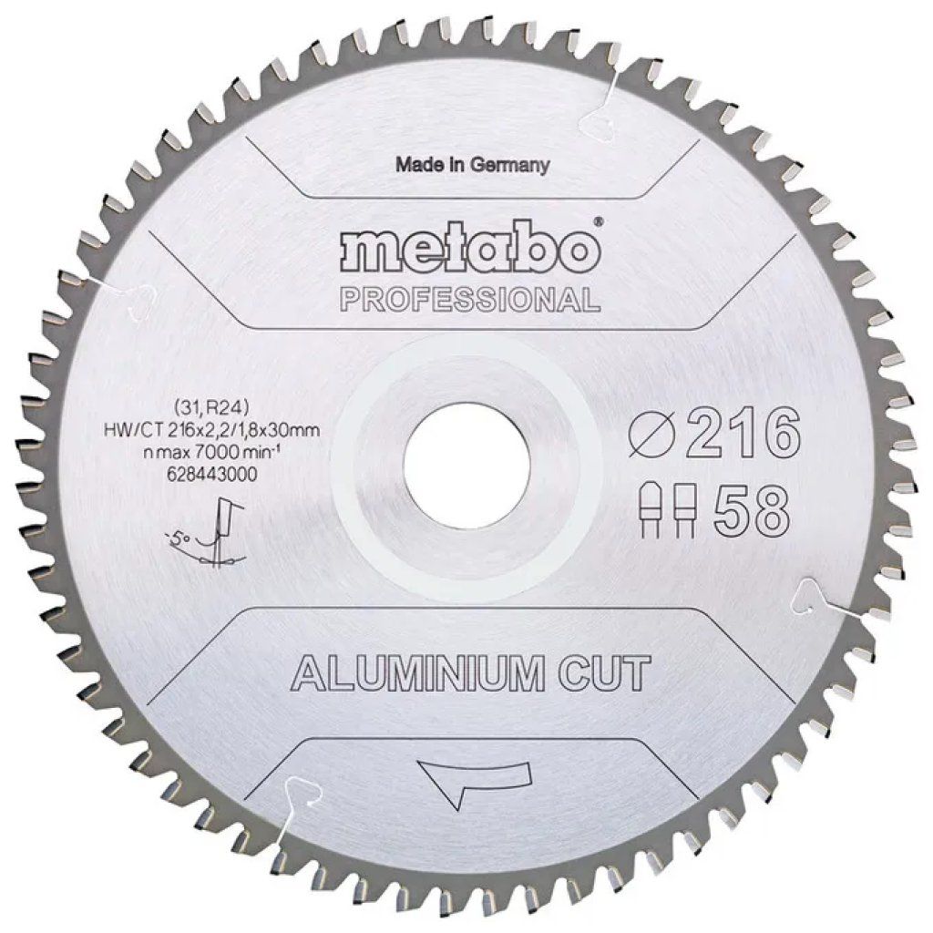 Metabo 628447000 Lama Circolare per Alluminio 254 mm, 72 Denti