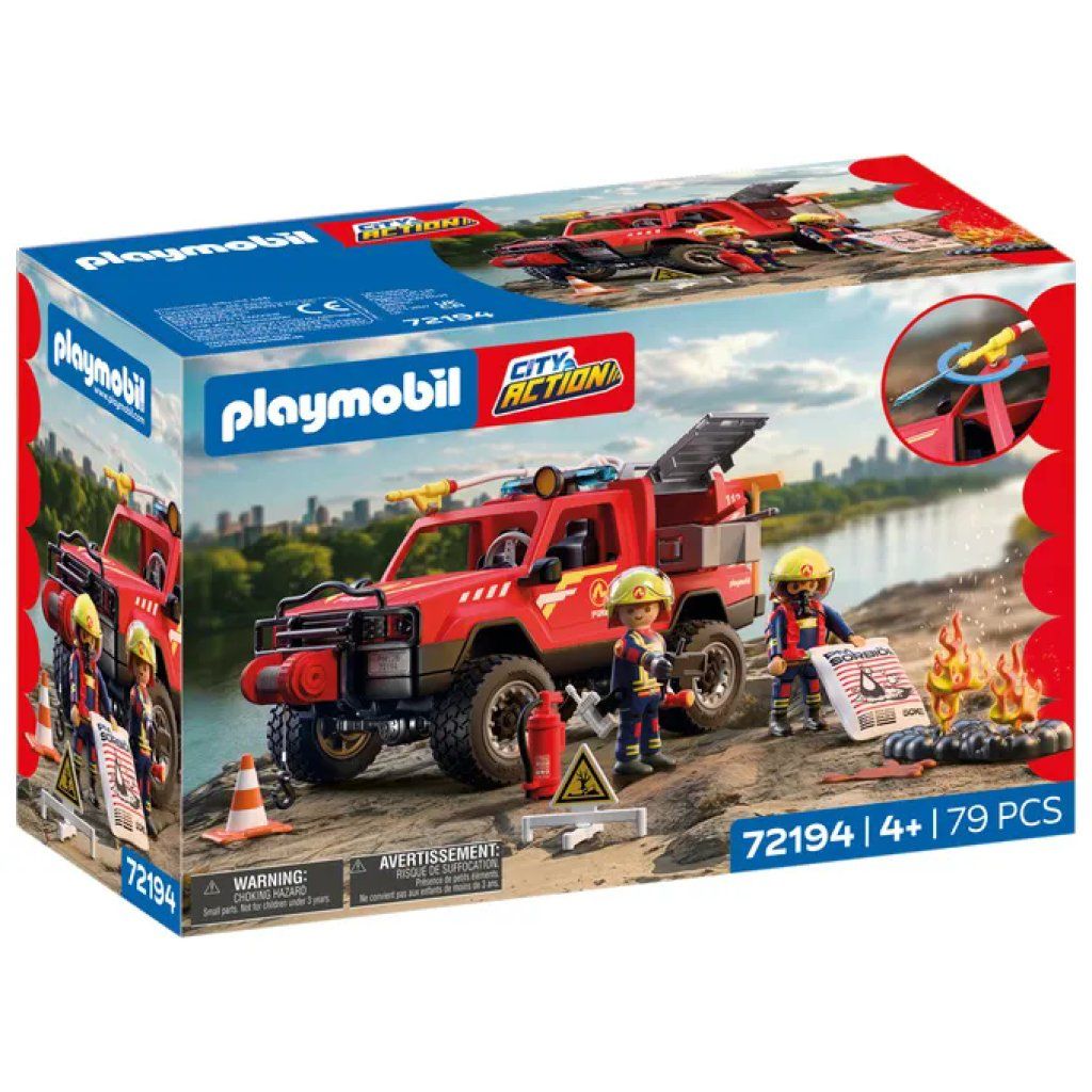 PLAYMOBIL City Action 72194 – Pick-up dei Vigili del Fuoco, 79 pezzi