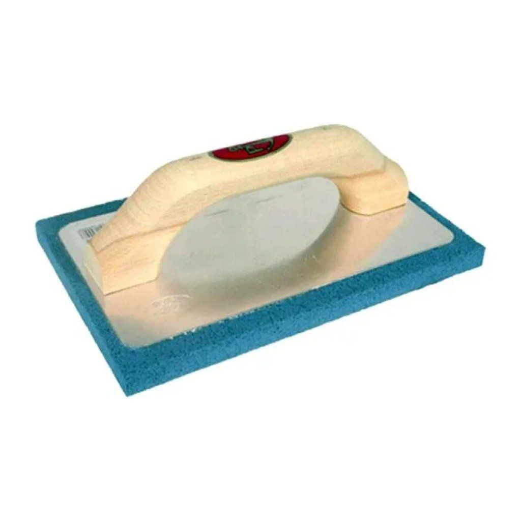 Pavan 819-2 Frattone per intonaco 24 × 10 cm, gomma blu e manico in legno Pavan 819-2 Frattone per intonaco 24 × 10 cm, gomma blu e manico in legno
