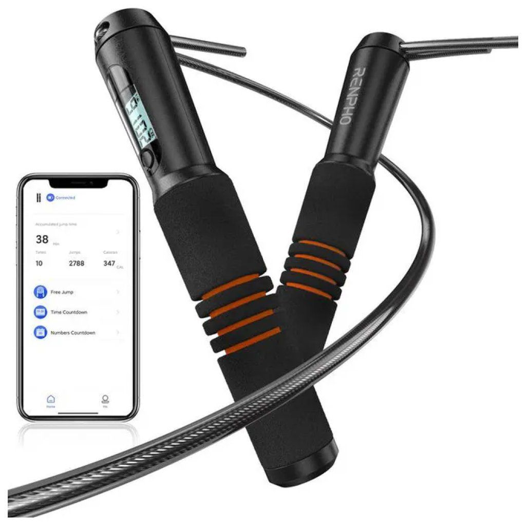 RENPHO R-Q001-BK Corda da Saltare Smart Bluetooth con Display LCD