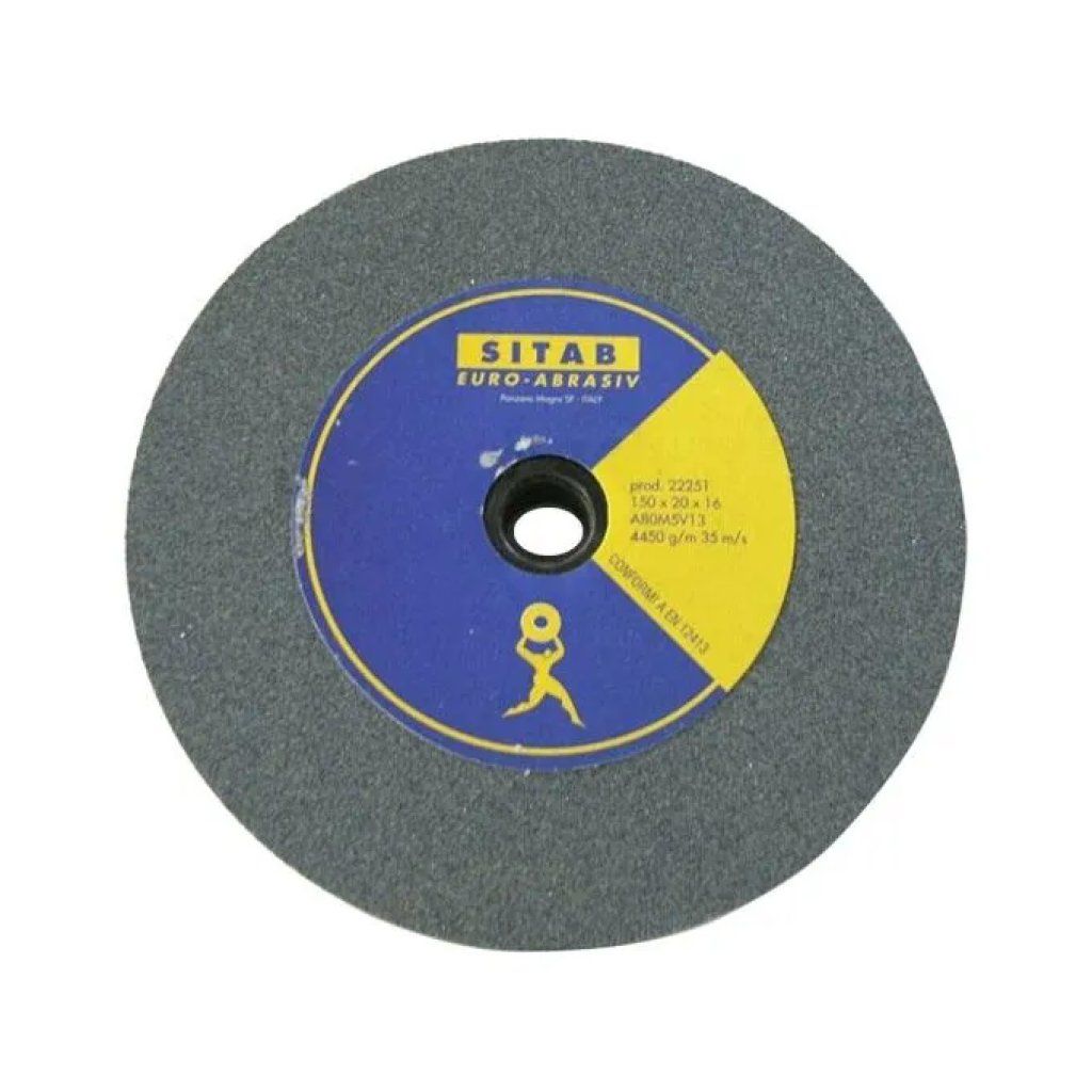 SITAB Mola Abrasiva Vetrificata Grigia 250 × 25 mm, Foro 25 mm, Grana 60
