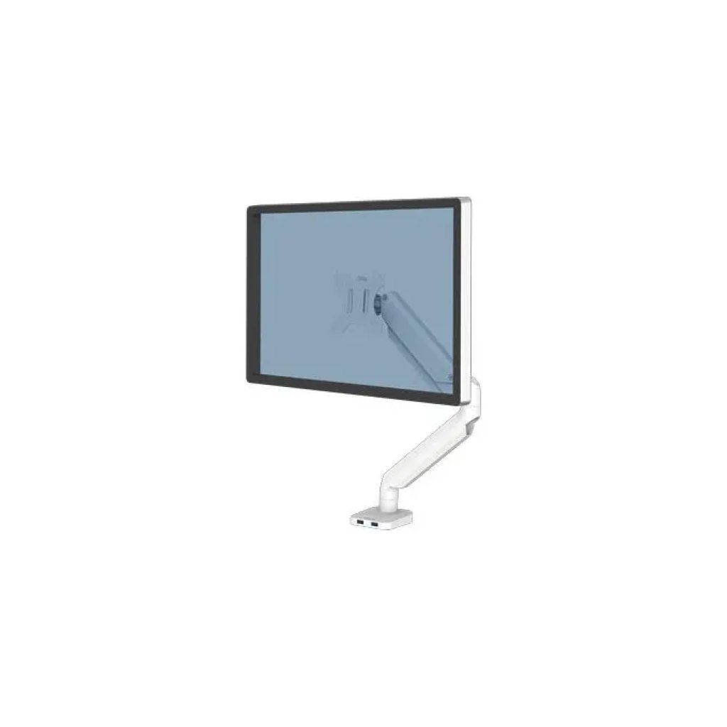 Fellowes Platinum 8056201 – Braccio singolo per monitor con USB, bianco